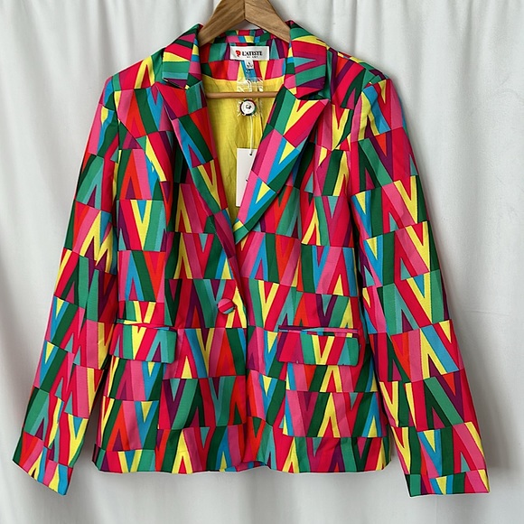 L'ATISTE Jackets & Blazers - L’Atiste by Amy NWT Contemporary Colorful Abstract Blazer Jacket **Size L**🌸🌸